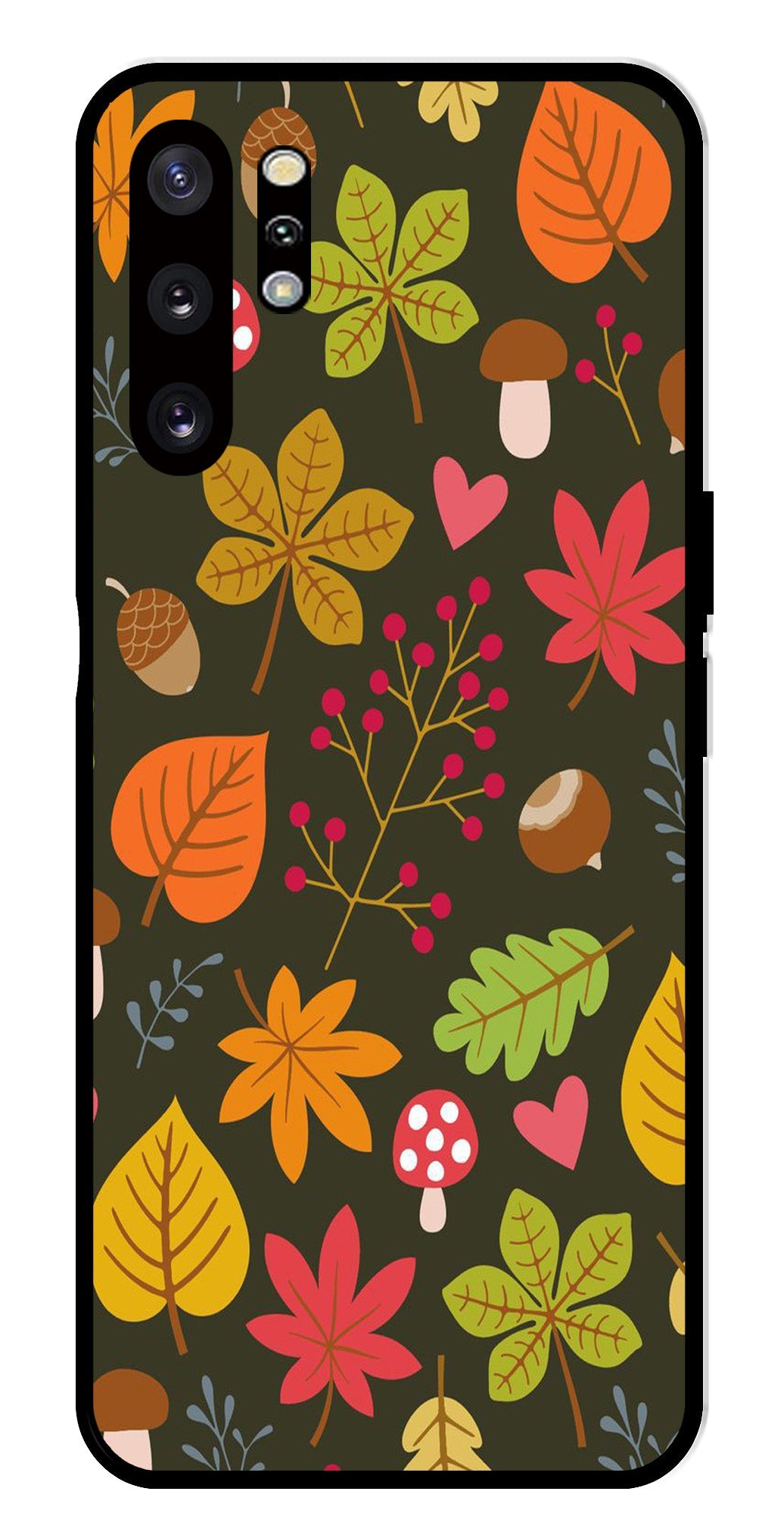 Leaves Design Metal Mobile Case for Samsung Galaxy Note 10 Plus   (Design No -51)
