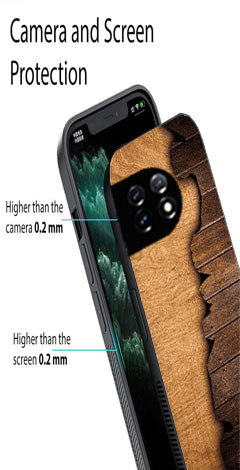 Wooden Design Metal Mobile Case for OnePlus 12R 5G Metal Case
