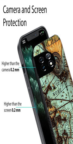 Map Design Metal Mobile Case for OnePlus 12 5G Metal Case