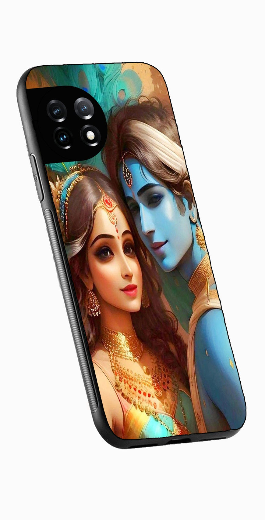 Lord Radha Krishna Metal Mobile Case for OnePlus 12R 5G Metal Case  (Design No -01)