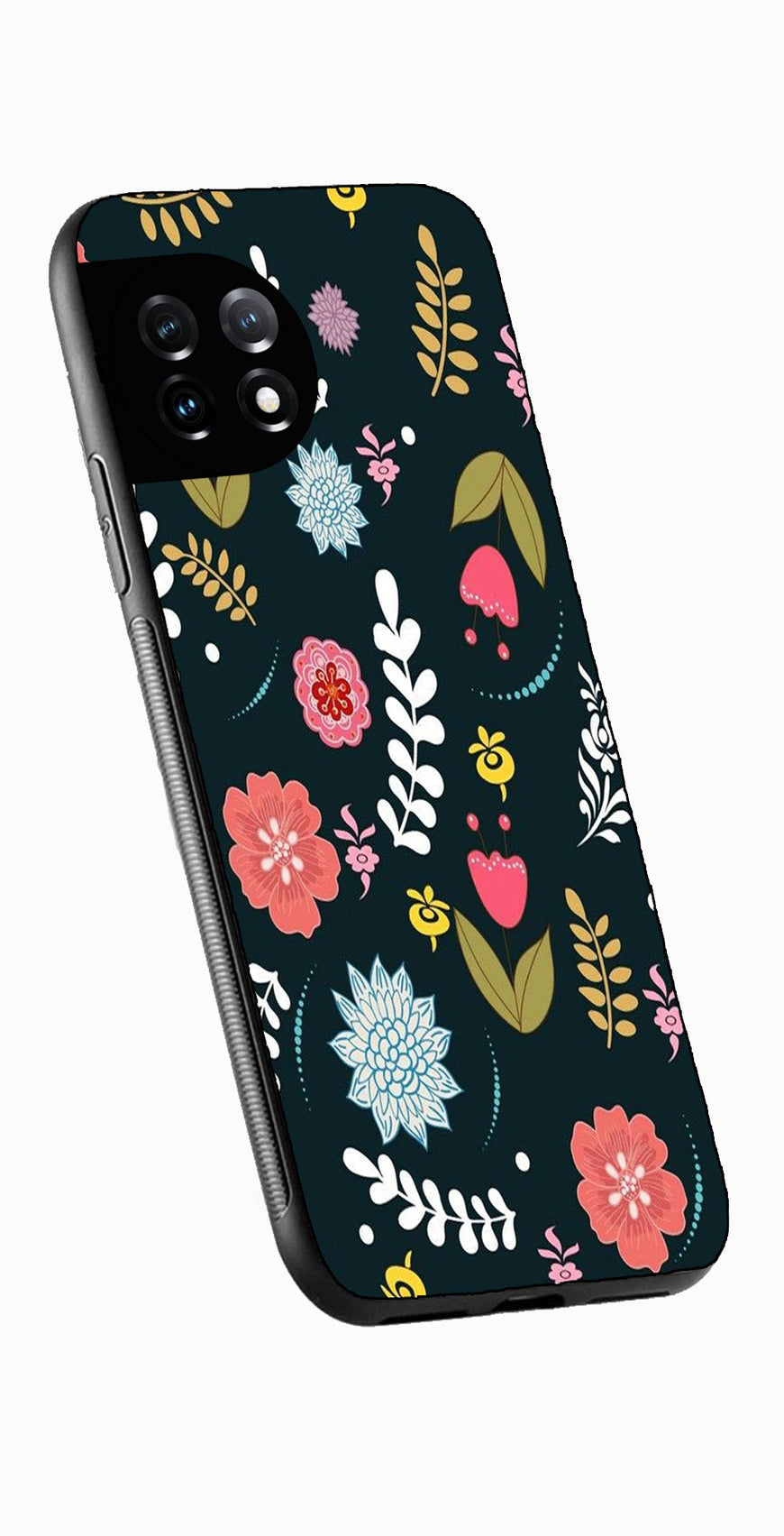 Floral Pattern2 Metal Mobile Case for OnePlus 12 5G Metal Case  (Design No -12)