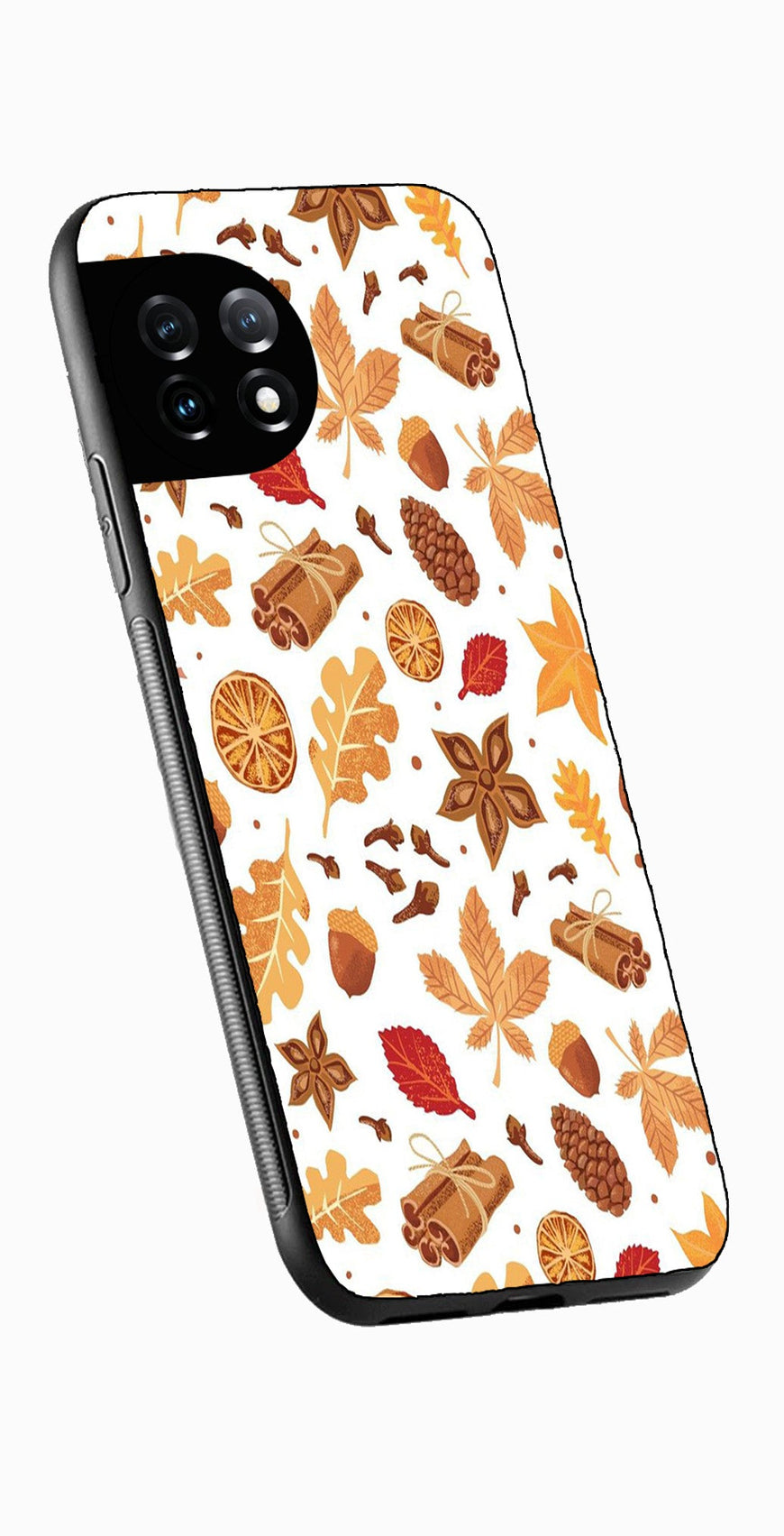 Autumn Leaf Metal Mobile Case for OnePlus Ace 3 Metal Case  (Design No -19)
