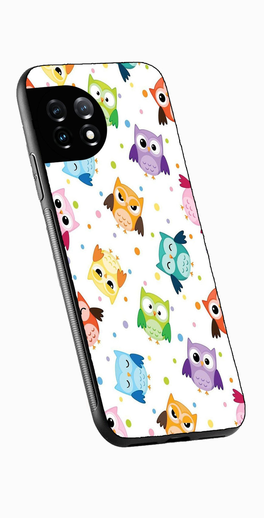 Owls Pattern Metal Mobile Case for OnePlus 12R 5G Metal Case  (Design No -20)