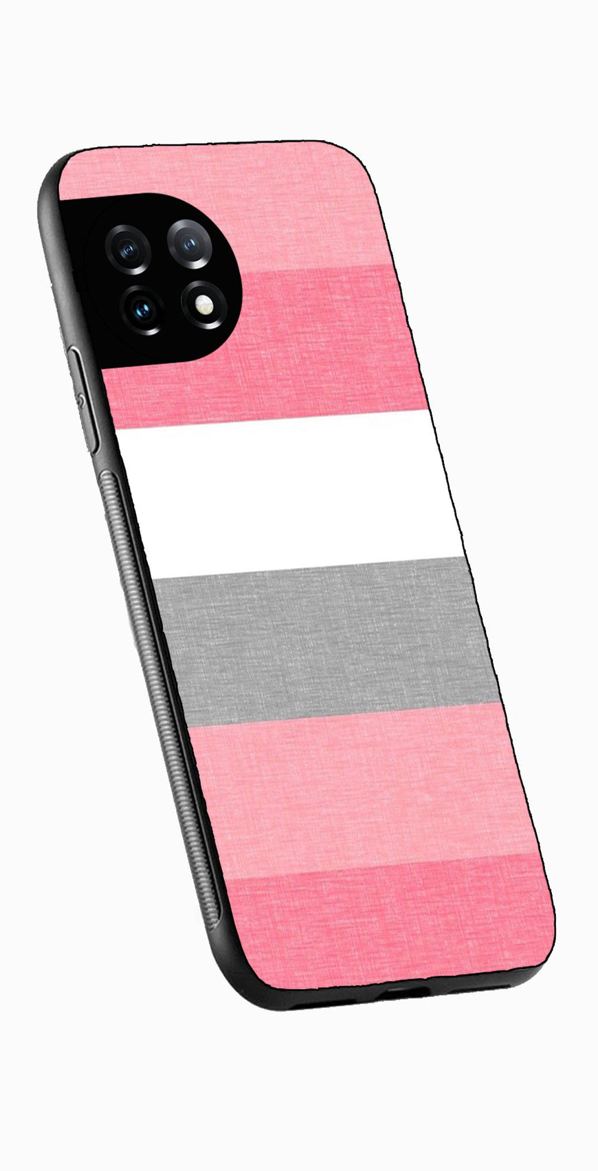 Pink Pattern Metal Mobile Case for OnePlus Ace 3 Metal Case  (Design No -23)