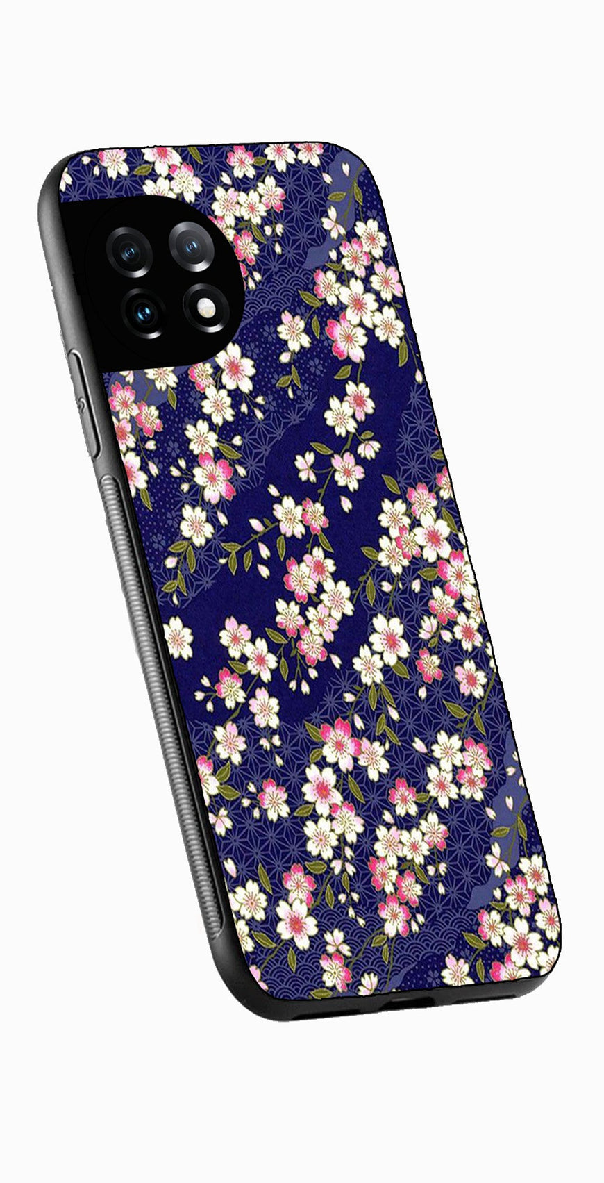 Flower Design Metal Mobile Case for OnePlus 12 5G Metal Case  (Design No -25)