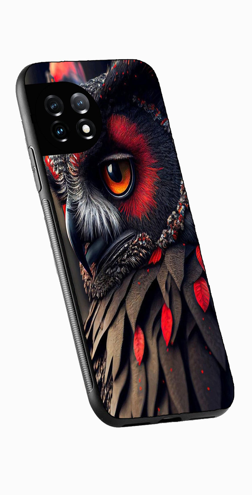 Owl Design Metal Mobile Case for OnePlus 12R 5G Metal Case  (Design No -26)