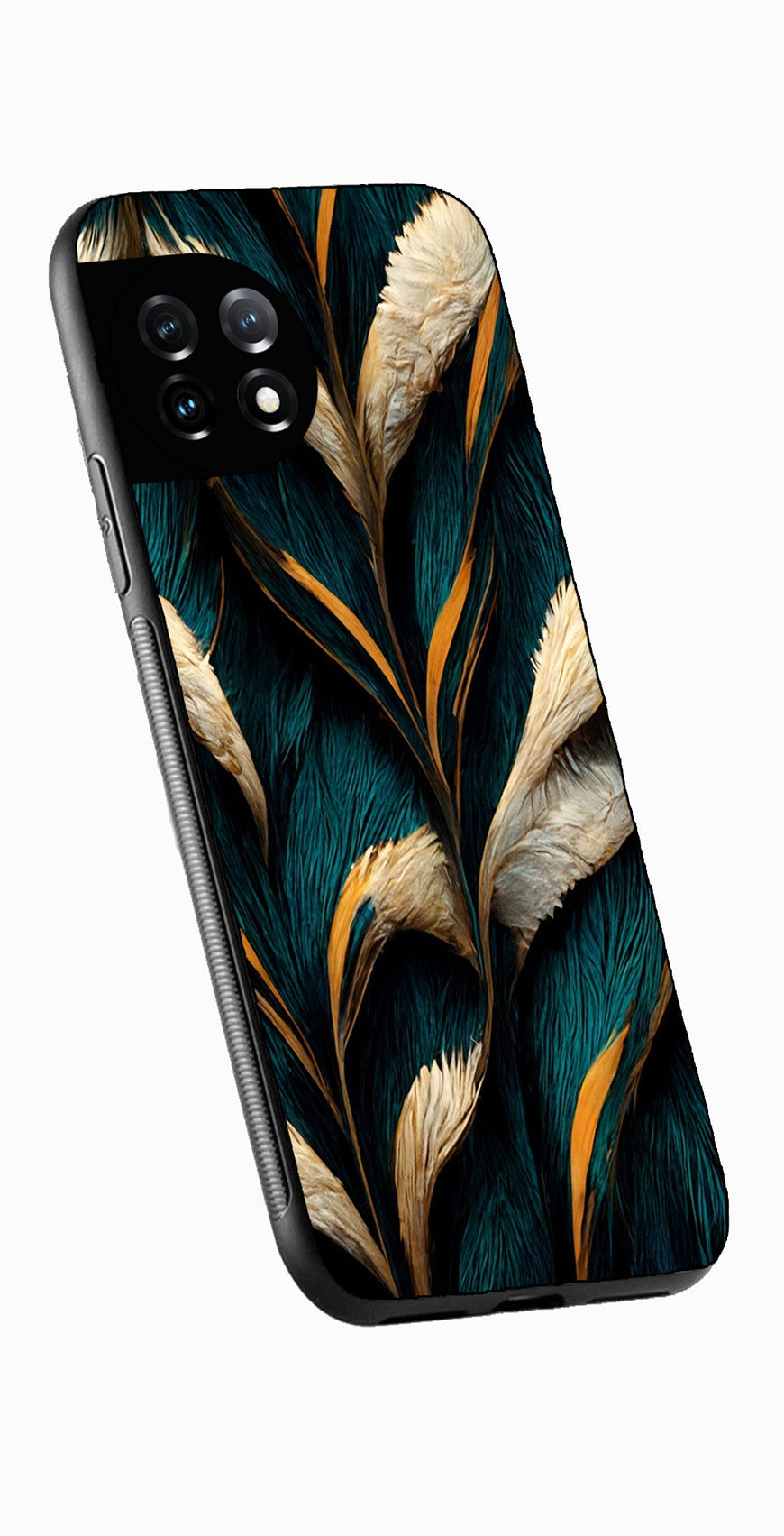 Feathers Metal Mobile Case for OnePlus 12R 5G Metal Case  (Design No -30)