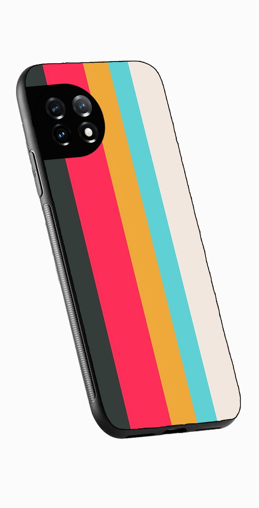 Muted Rainbow Metal Mobile Case for OnePlus 12 5G Metal Case  (Design No -31)