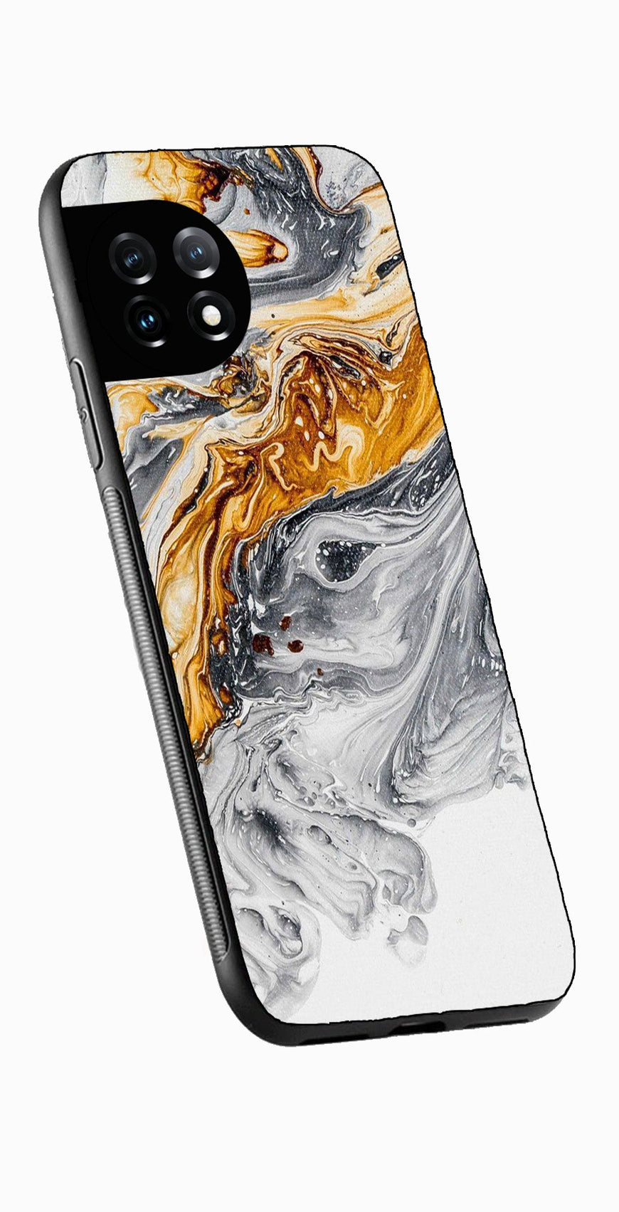 Marble Pattern Metal Mobile Case for OnePlus 12R 5G Metal Case  (Design No -36)