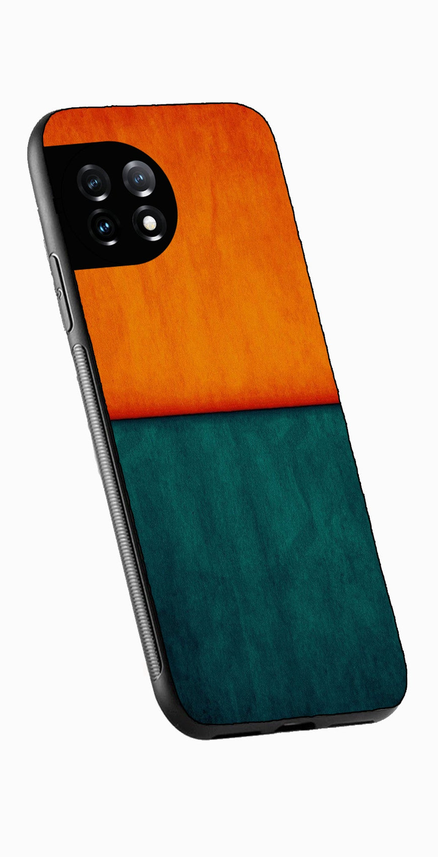 Orange Green Pattern Metal Mobile Case for OnePlus Ace 3 Metal Case  (Design No -45)
