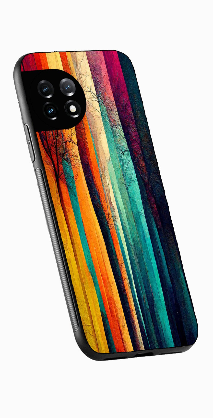 Modern Art Colorful Metal Mobile Case for OnePlus 12 5G Metal Case  (Design No -47)