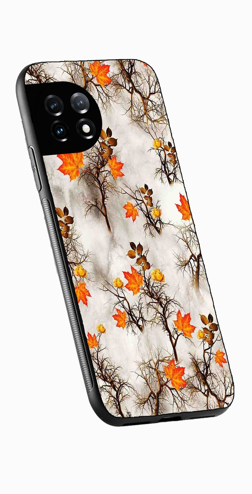 Autumn leaves Metal Mobile Case for OnePlus 12R 5G Metal Case  (Design No -55)