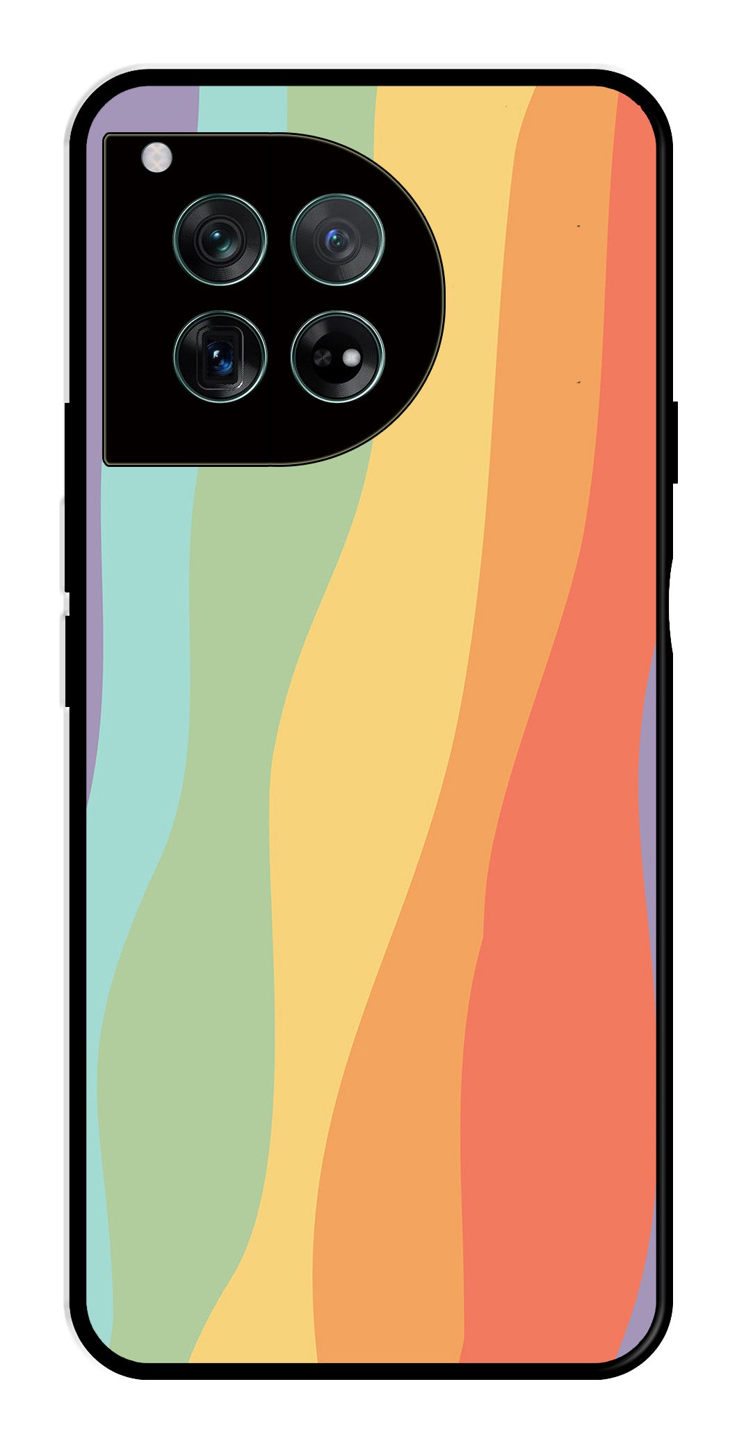 Muted Rainbow Metal Mobile Case for OnePlus 12 5G Metal Case