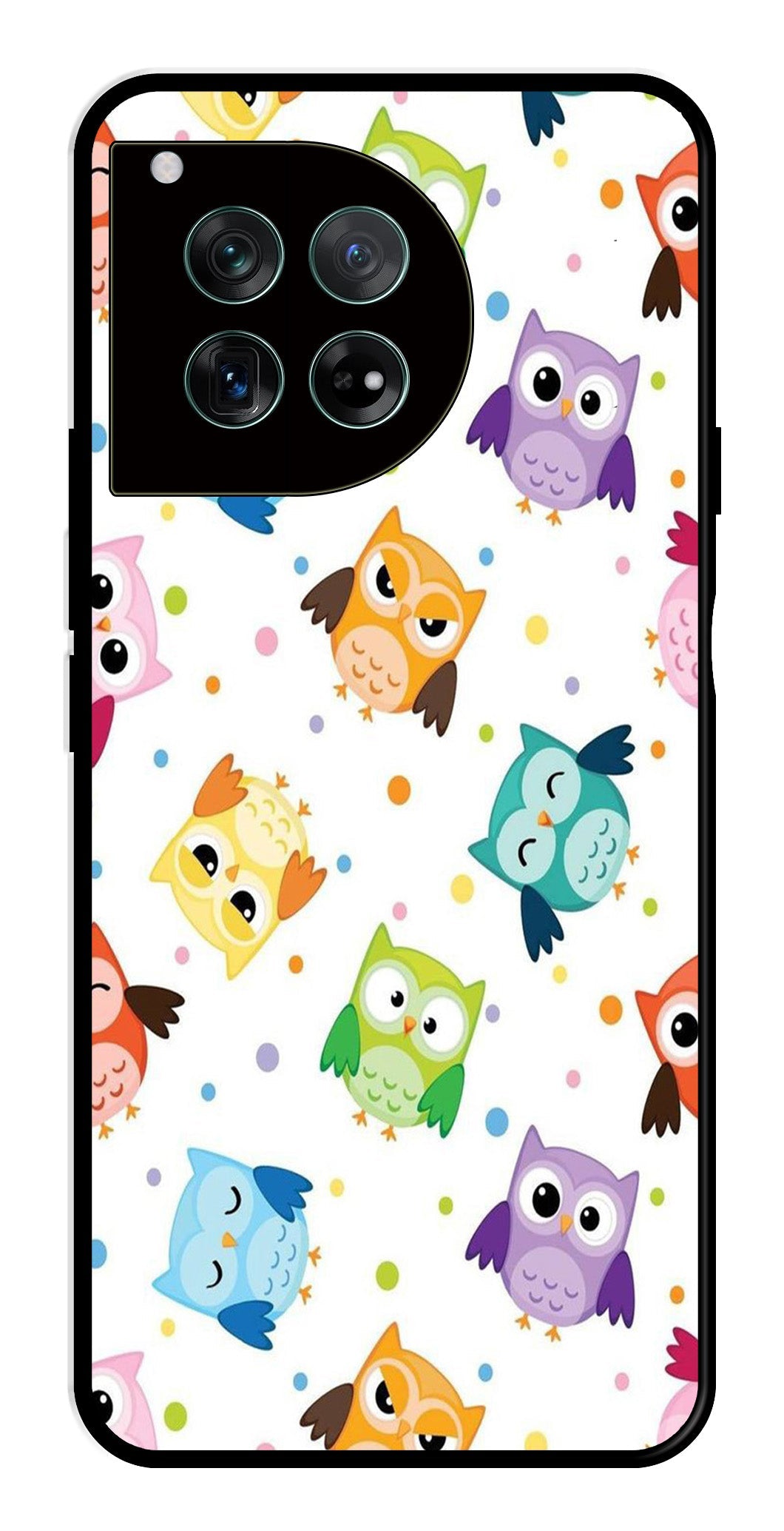 Owls Pattern Metal Mobile Case for OnePlus 12 5G Metal Case