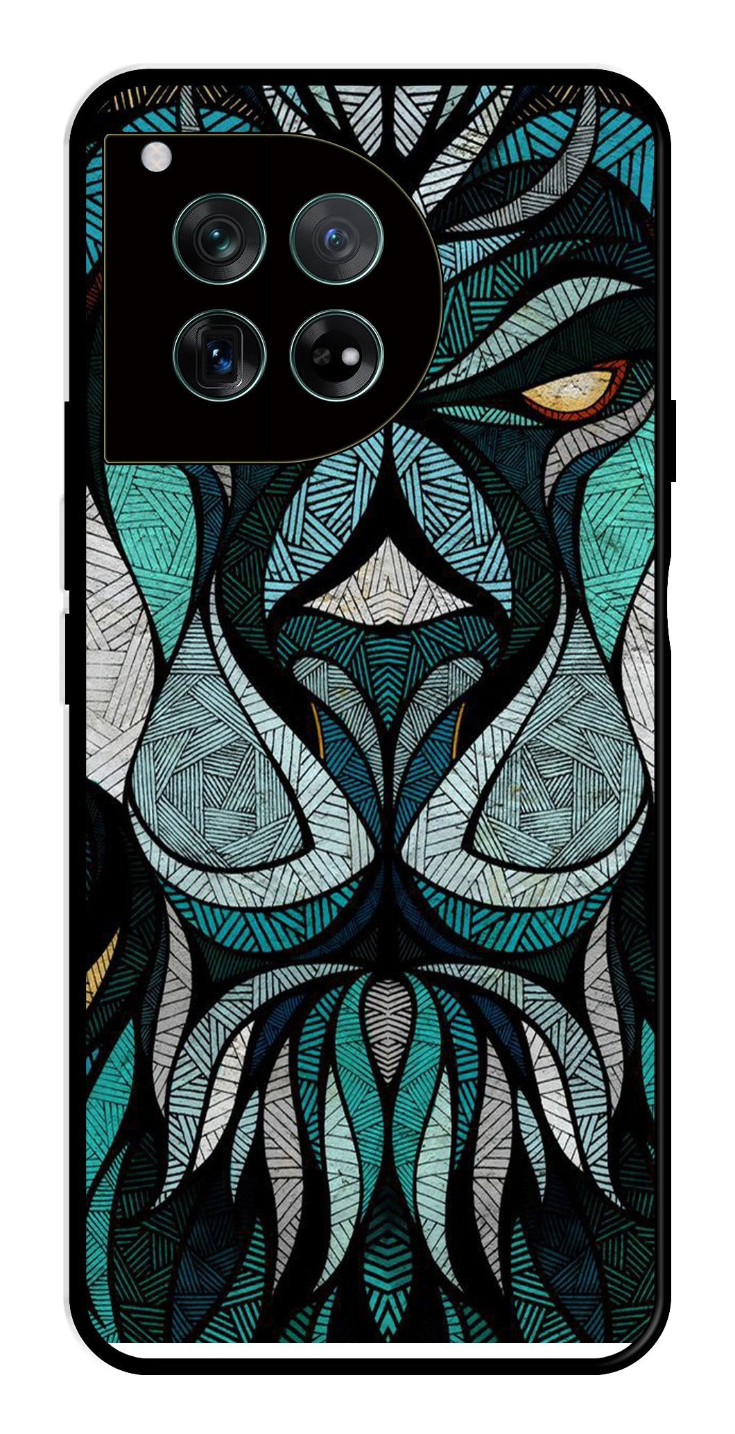 Lion Pattern Metal Mobile Case for OnePlus 12 5G Metal Case