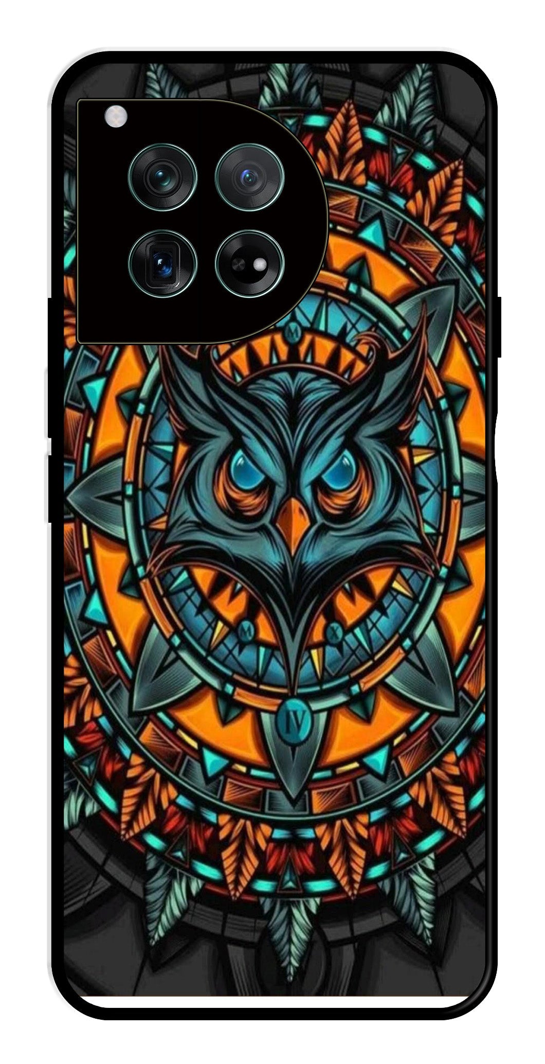Owl Pattern Metal Mobile Case for OnePlus 12 5G Metal Case