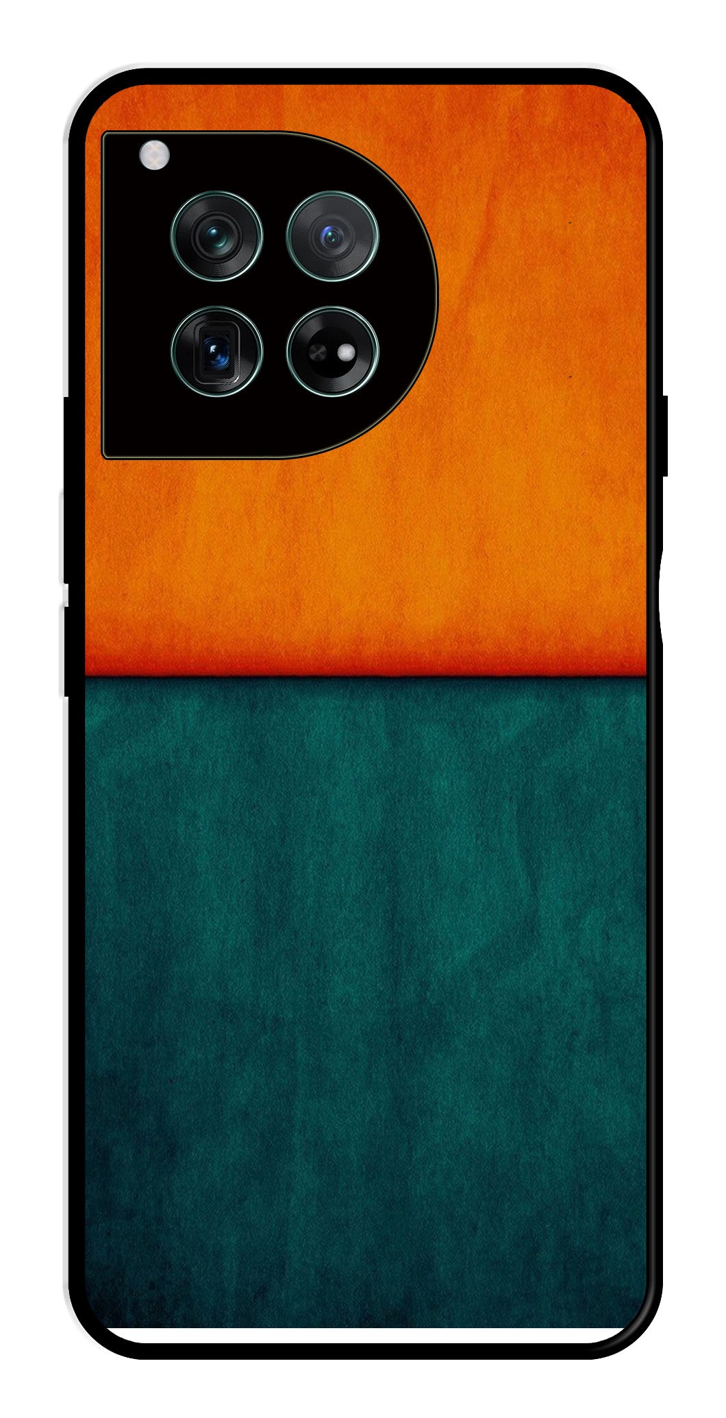 Orange Green Pattern Metal Mobile Case for OnePlus 12 5G Metal Case
