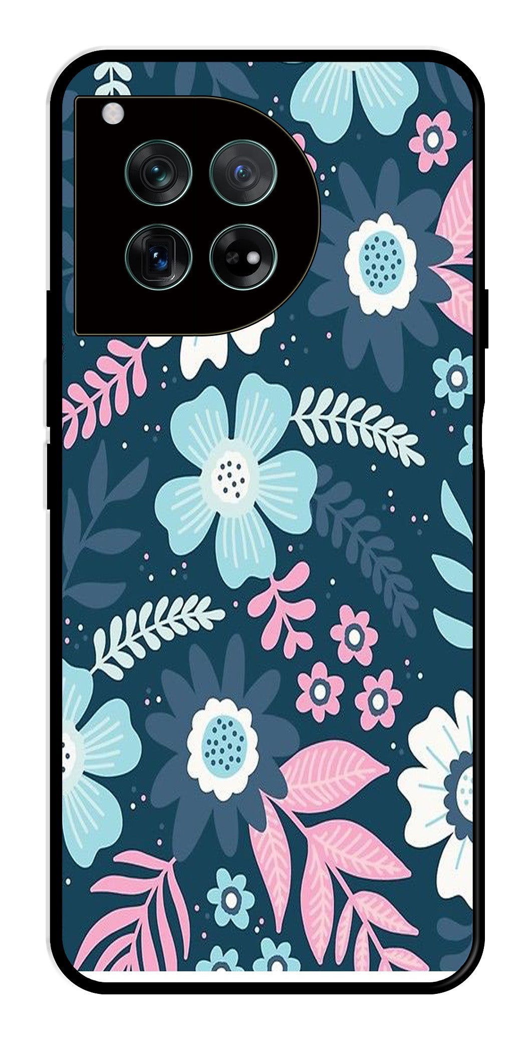 Flower Leaves Design Metal Mobile Case for OnePlus 12 5G Metal Case