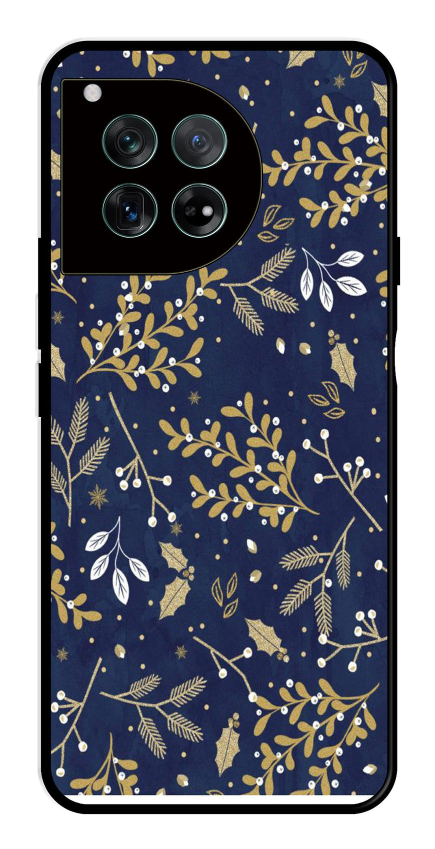 Floral Pattern  Metal Mobile Case for OnePlus 12 5G Metal Case
