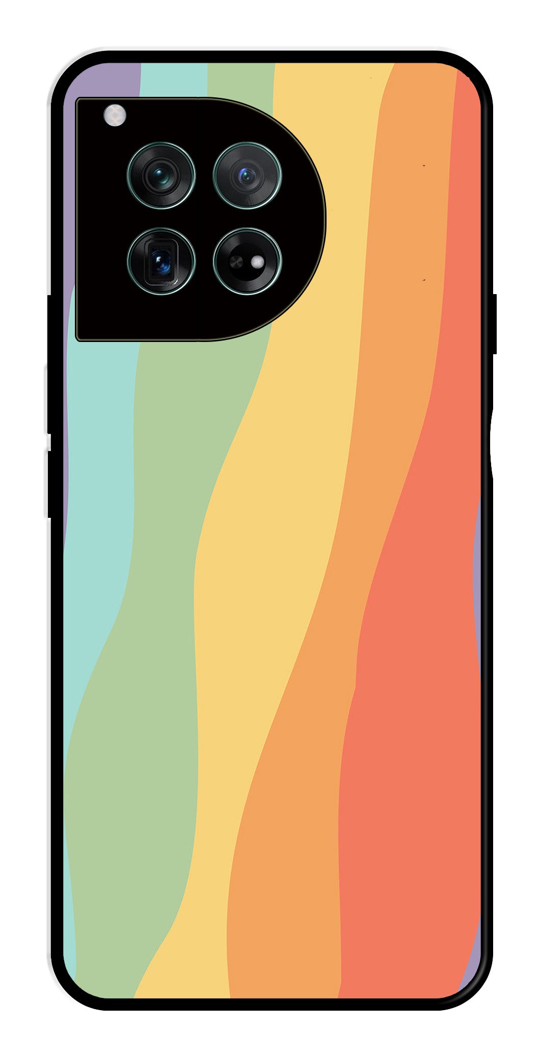 Muted Rainbow Metal Mobile Case for OnePlus 12R 5G Metal Case