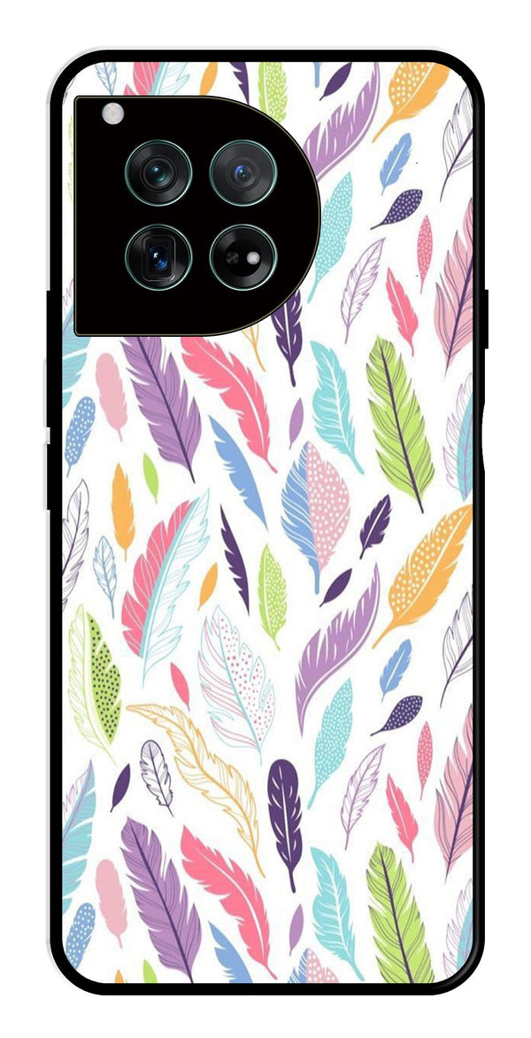 Colorful Feathers Metal Mobile Case for OnePlus 12R 5G Metal Case
