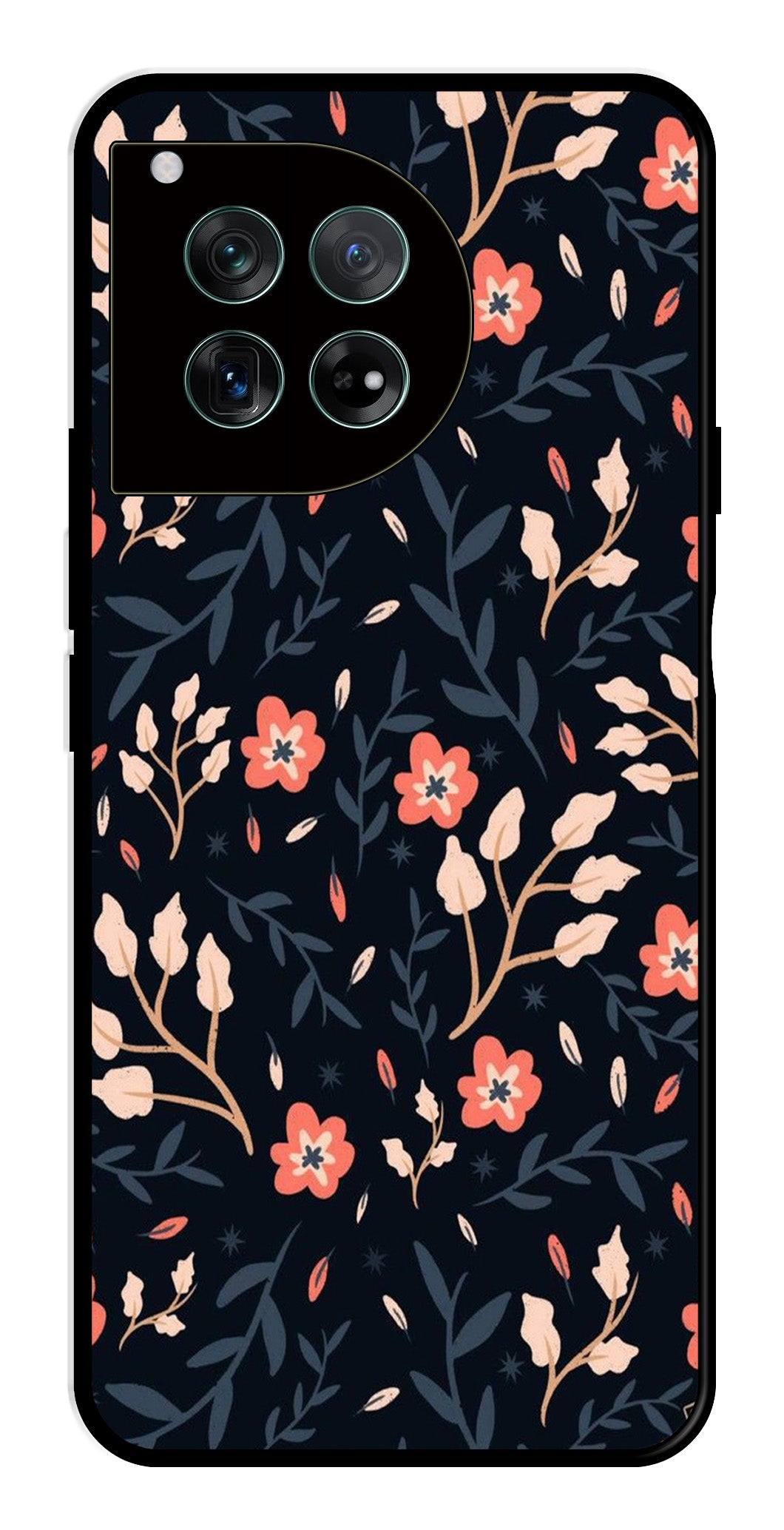 Floral Pattern Metal Mobile Case for OnePlus Ace 3 Metal Case