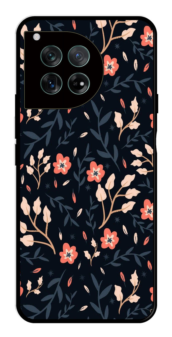 Floral Pattern Metal Mobile Case for OnePlus 12R 5G Metal Case