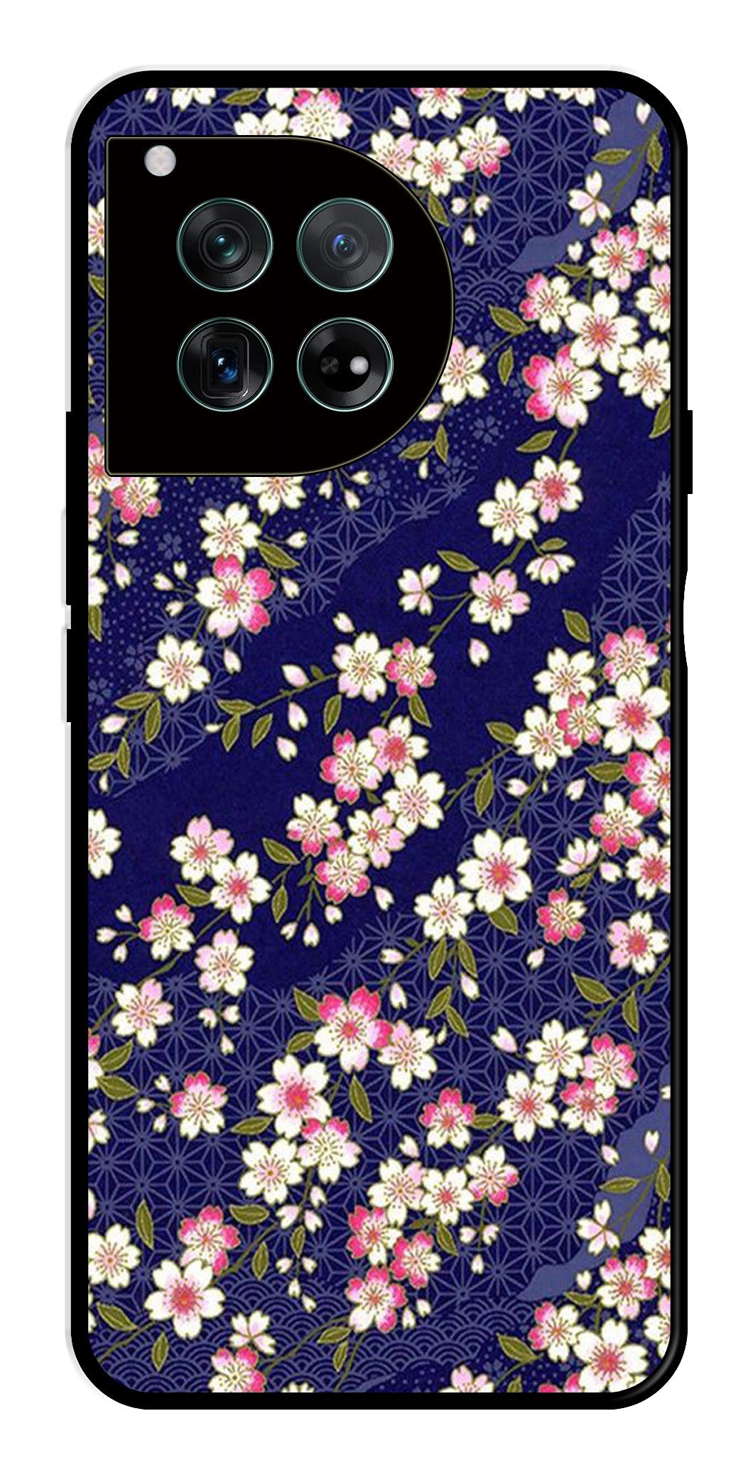 Flower Design Metal Mobile Case for OnePlus 12R 5G Metal Case