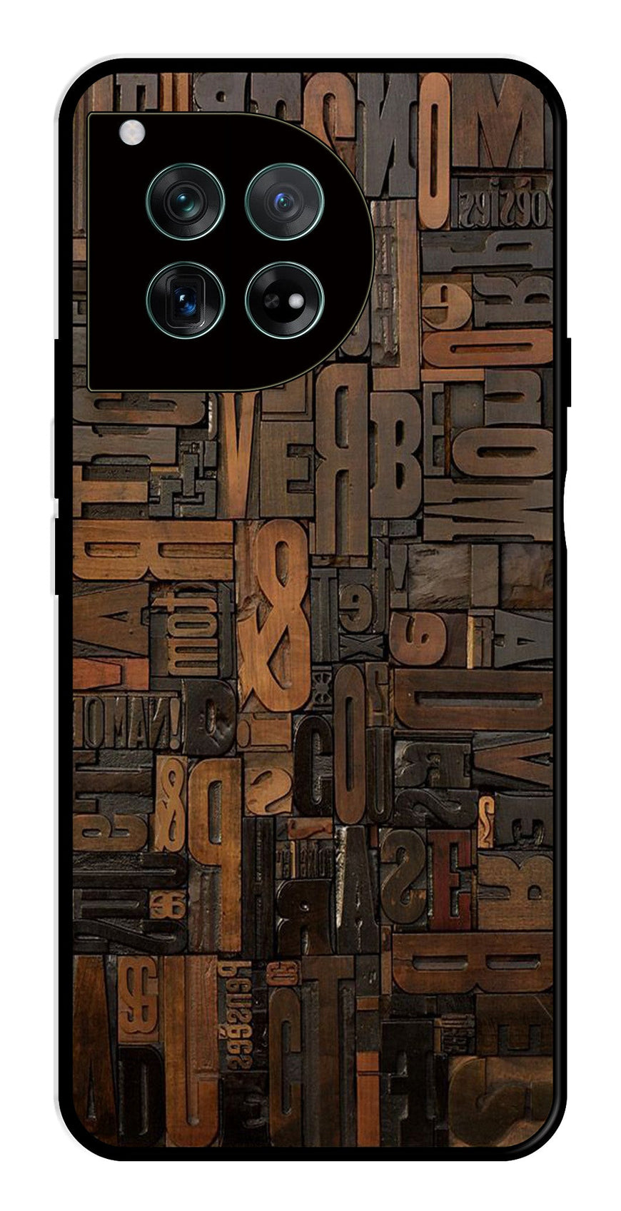 Alphabets Metal Mobile Case for OnePlus 12R 5G Metal Case