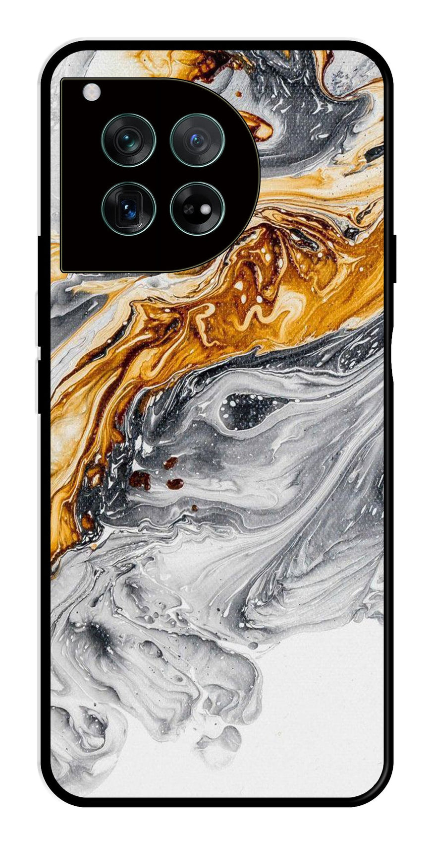 Marble Pattern Metal Mobile Case for OnePlus 12R 5G Metal Case