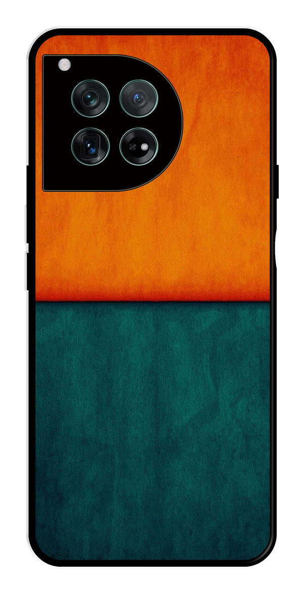Orange Green Pattern Metal Mobile Case for OnePlus 12R 5G Metal Case