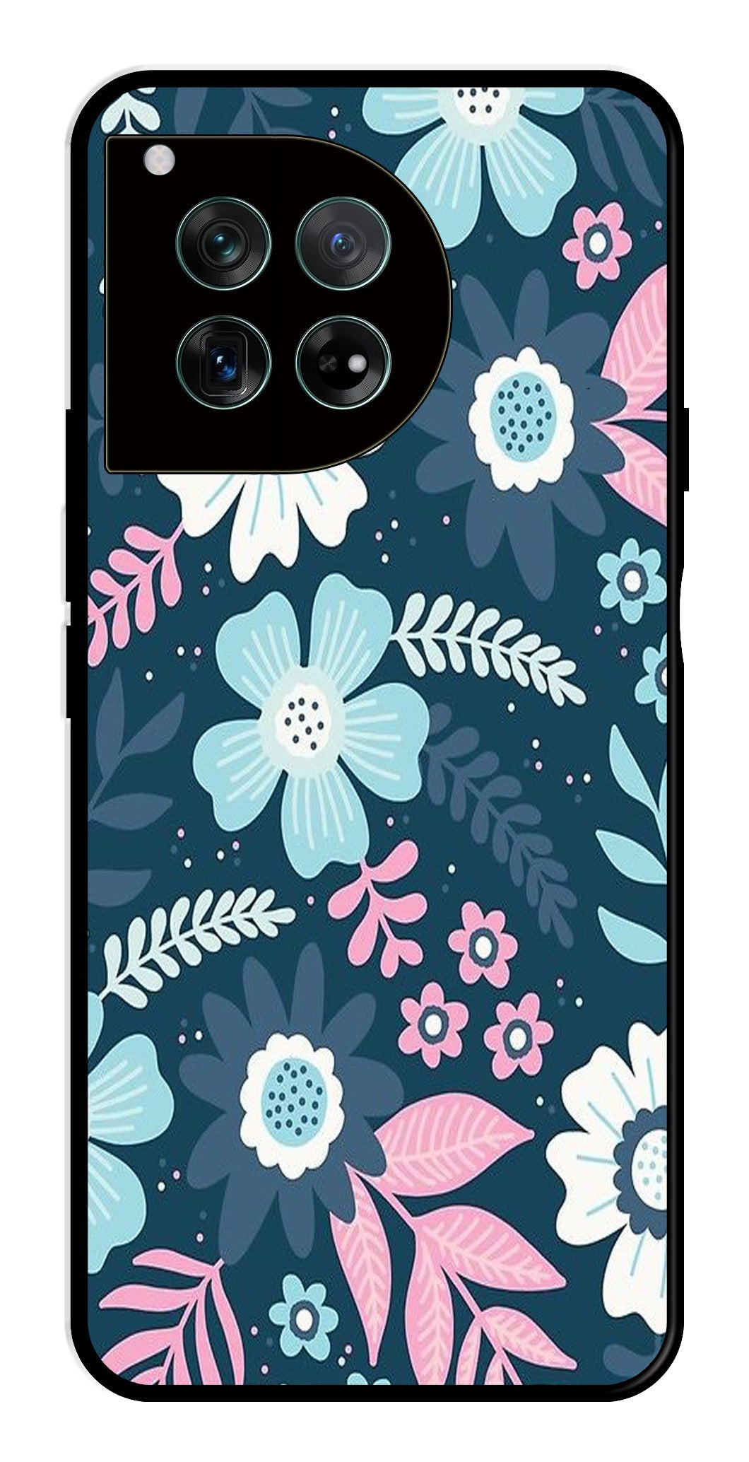 Flower Leaves Design Metal Mobile Case for OnePlus 12R 5G Metal Case
