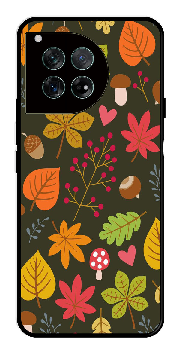 Leaves Design Metal Mobile Case for OnePlus Ace 3 Metal Case