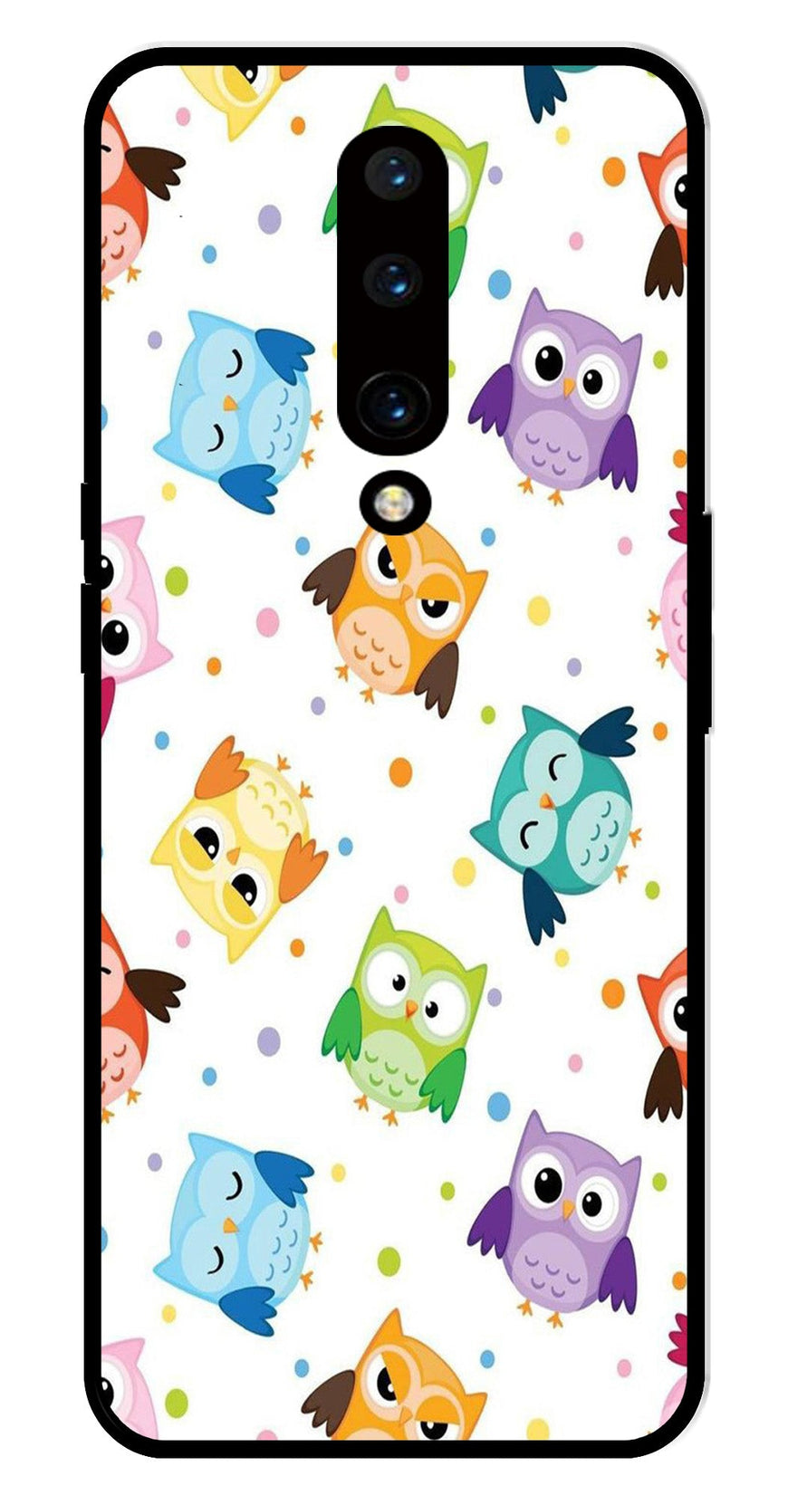 Owls Pattern Metal Mobile Case for OnePlus 7 Pro