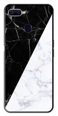Black White Marble Design Metal Mobile Case for Oppo A5s   (Design No -09)