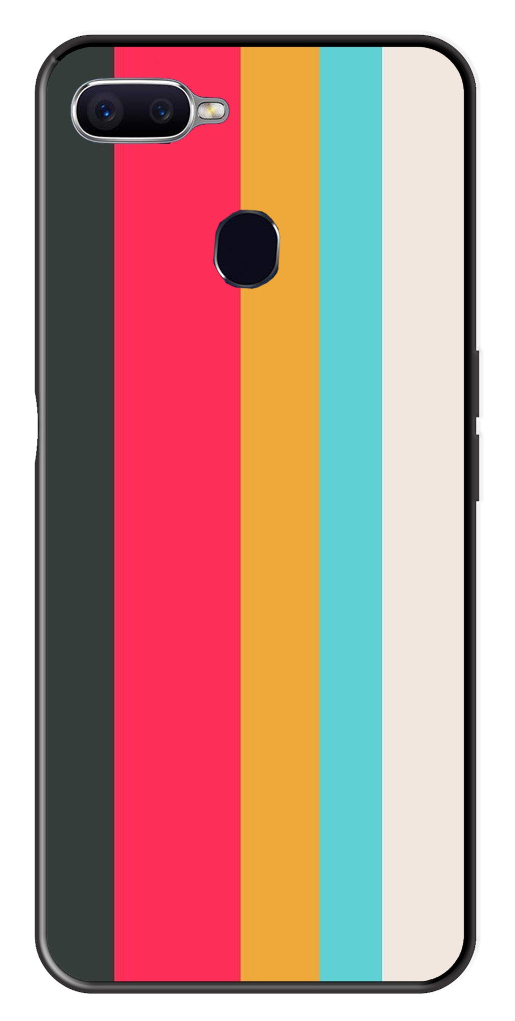 Muted Rainbow Metal Mobile Case for Oppo A5s   (Design No -31)
