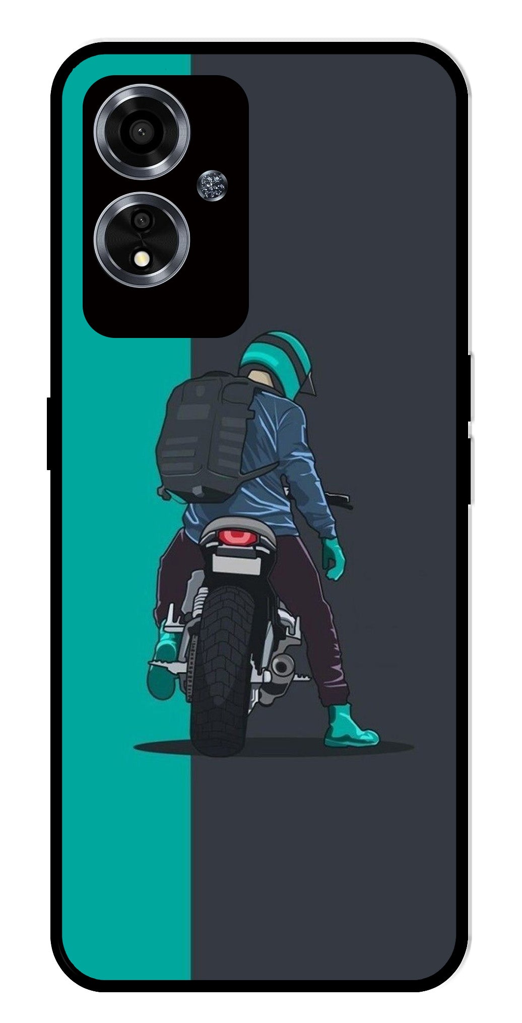 Bike Lover Metal Mobile Case for Oppo A59 5G   (Design No -05)