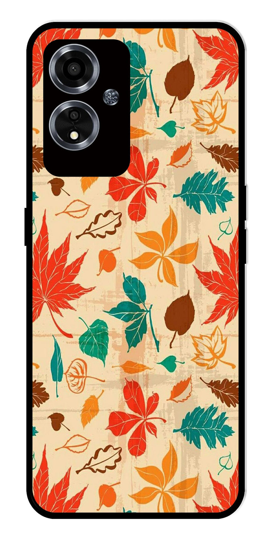Leafs Design Metal Mobile Case for Oppo A59 5G   (Design No -14)