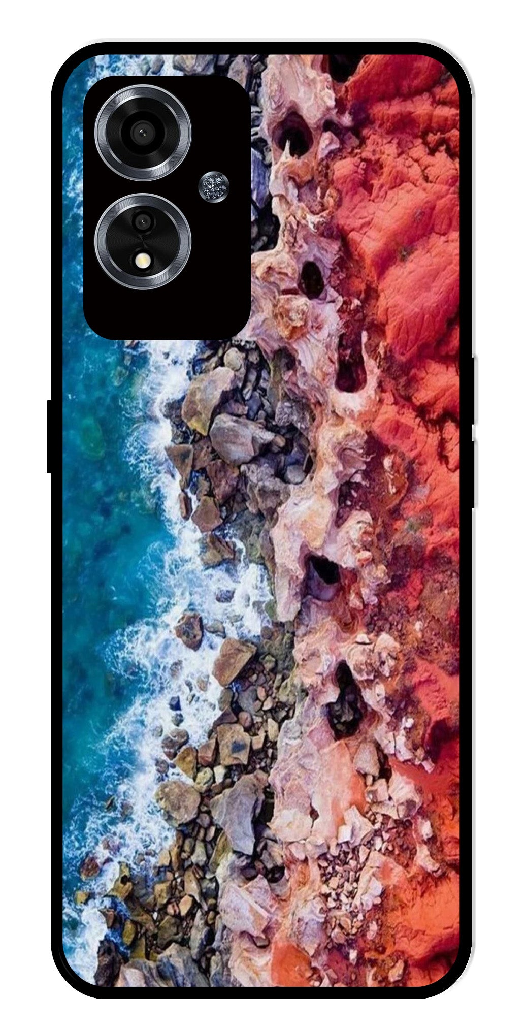 Sea Shore Metal Mobile Case for Oppo A59 5G   (Design No -18)