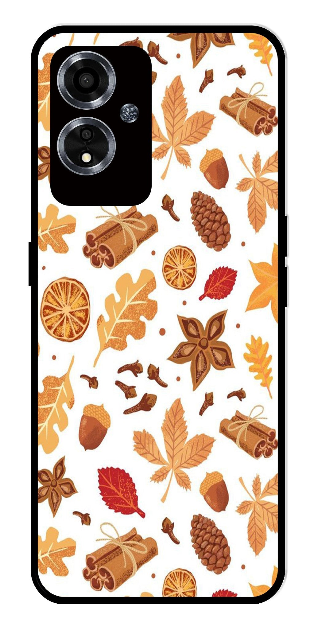 Autumn Leaf Metal Mobile Case for Oppo A59 5G   (Design No -19)