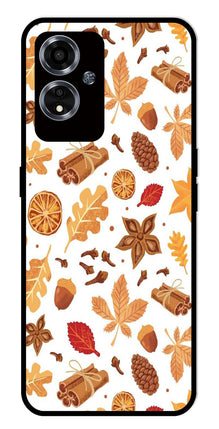 Autumn Leaf Metal Mobile Case for Oppo A59 5G