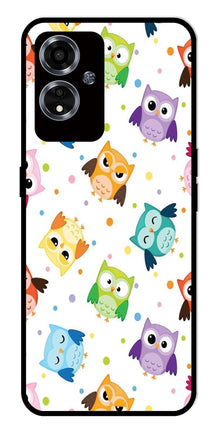 Owls Pattern Metal Mobile Case for Oppo A59 5G