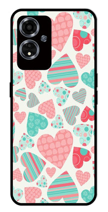 Hearts Pattern Metal Mobile Case for Oppo A59 5G