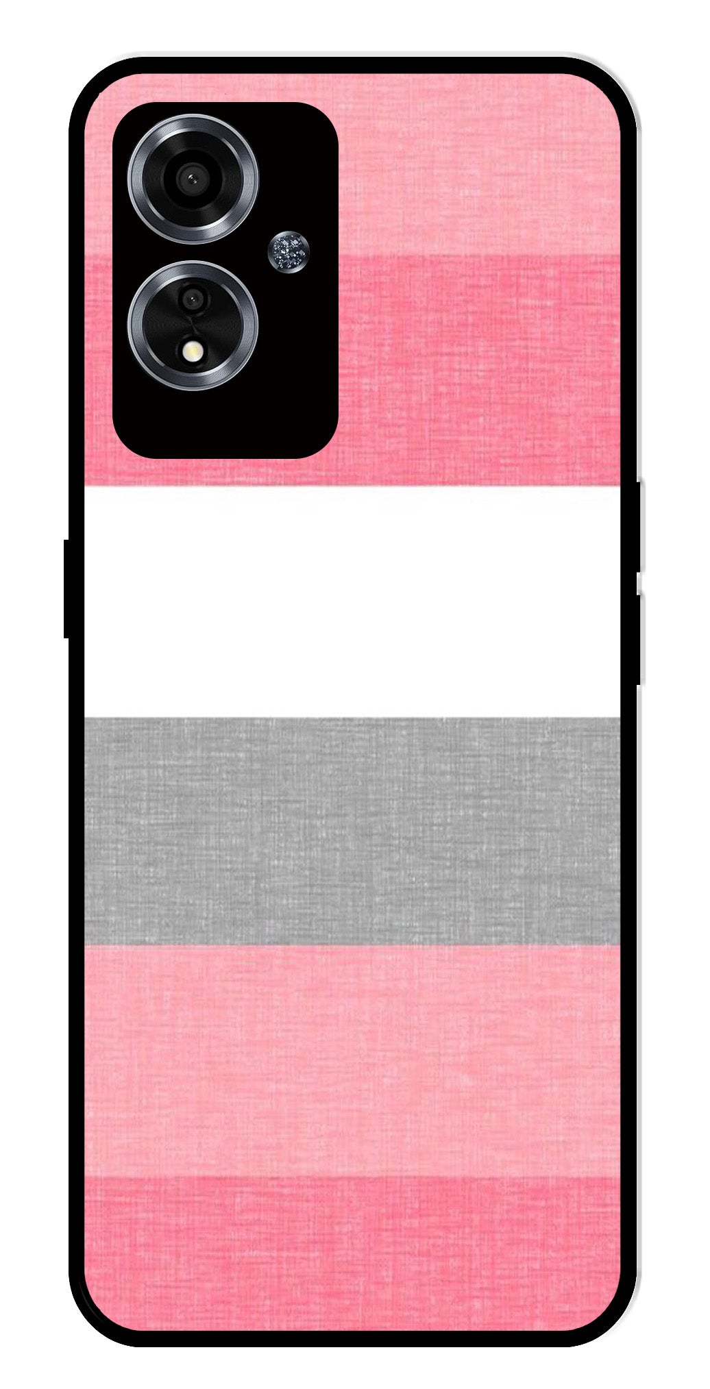 Pink Pattern Metal Mobile Case for Oppo A59 5G   (Design No -23)