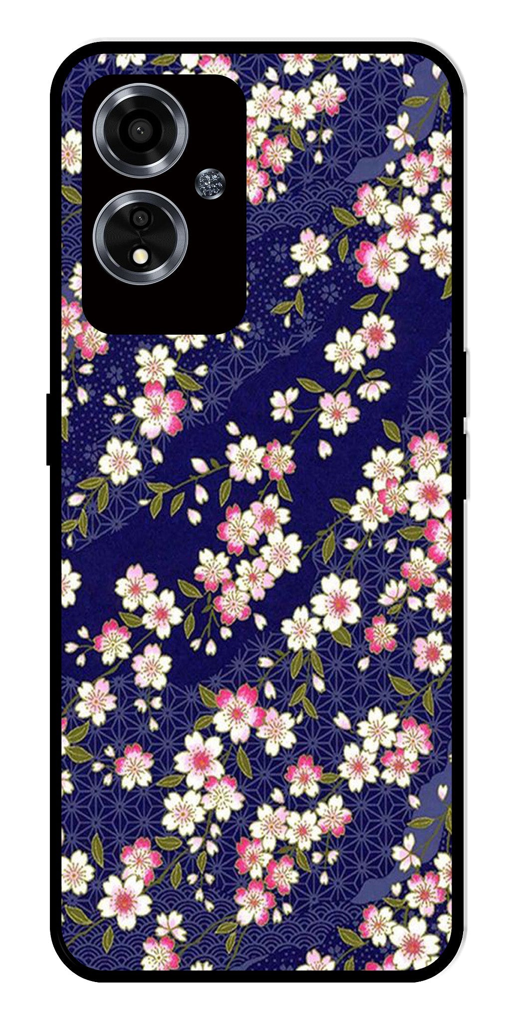 Flower Design Metal Mobile Case for Oppo A59 5G   (Design No -25)