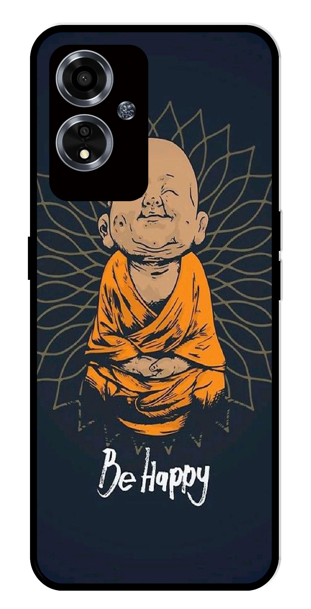 Be Happy Metal Mobile Case for Oppo A2m 5G   (Design No -27)