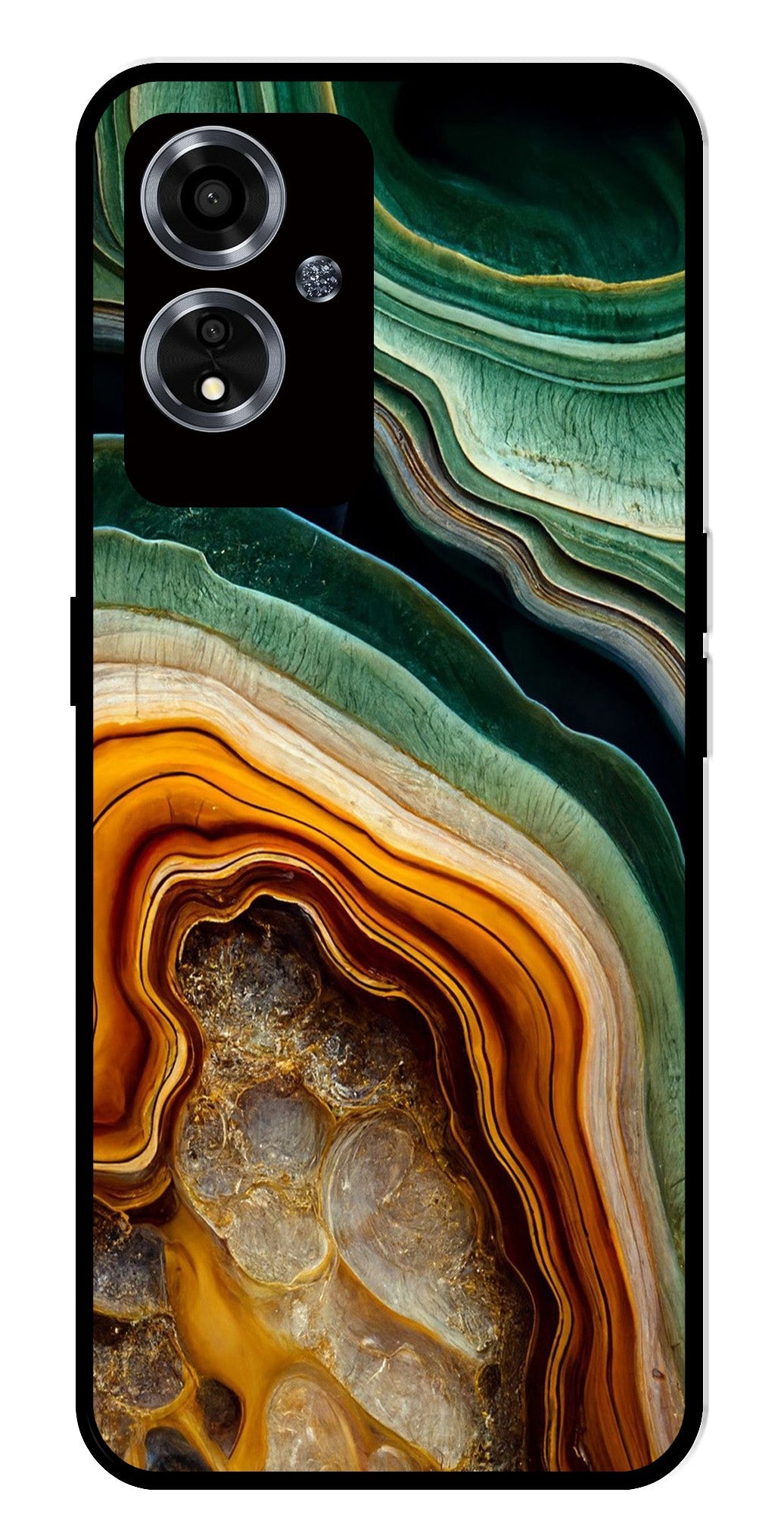 Marble Design Metal Mobile Case for Oppo A59 5G   (Design No -28)