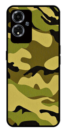 Army Pattern Metal Mobile Case for Oppo A59 5G