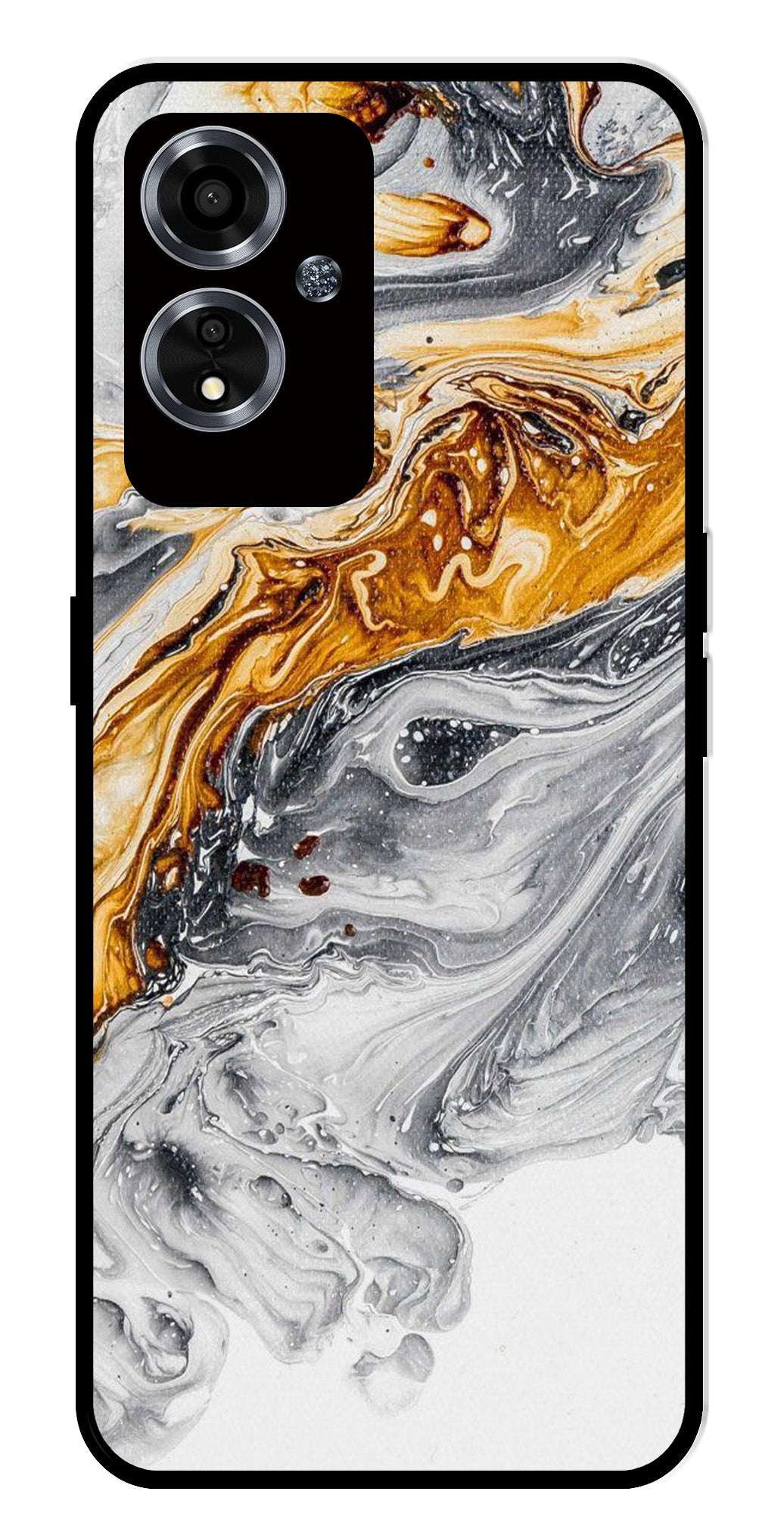 Marble Pattern Metal Mobile Case for Oppo A59 5G   (Design No -36)