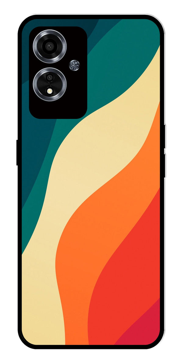 Muted Rainbow Metal Mobile Case for Oppo A59 5G   (Design No -39)